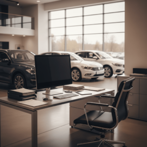 Gestionnaire automobile utilisant un système DMS sur poste de travail professionnel